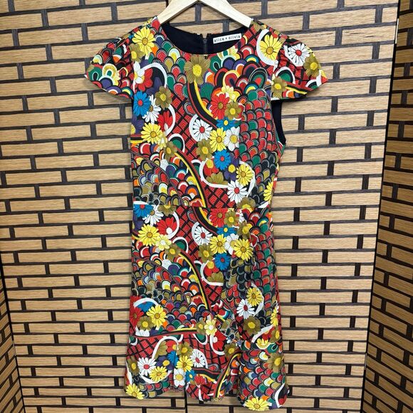 Alice & Olivia‎ Kirby Ruffled Floral Print Dress Size 0 - Picture 2 of 11